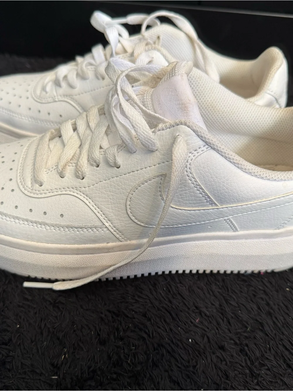 Nike Women's All-White Leather Low-Top Sneakers
